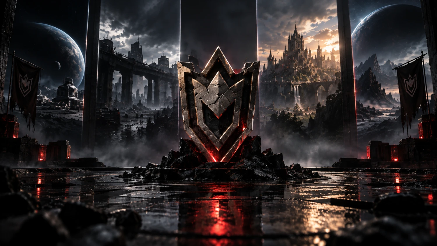 Composição visual dos universos da Broken World